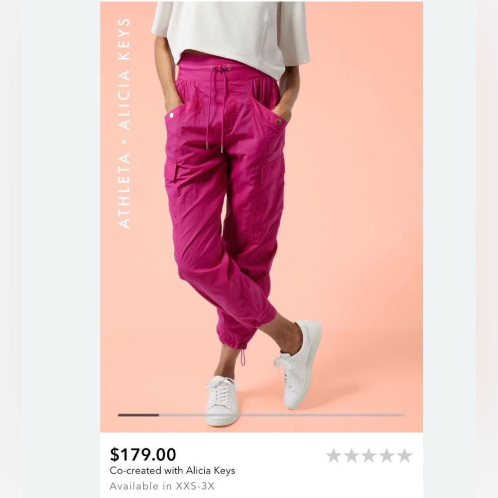 Athleta x Alicia Keys Fuchsia Jogger Pants EUC size 4